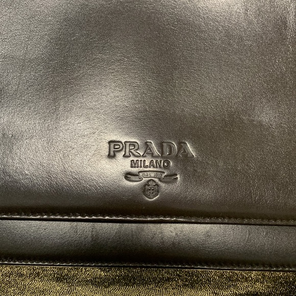 Prada Vitello Sport Flap Bag Women Black Leather Crossbody Messenger Italy - Picture 4 of 16